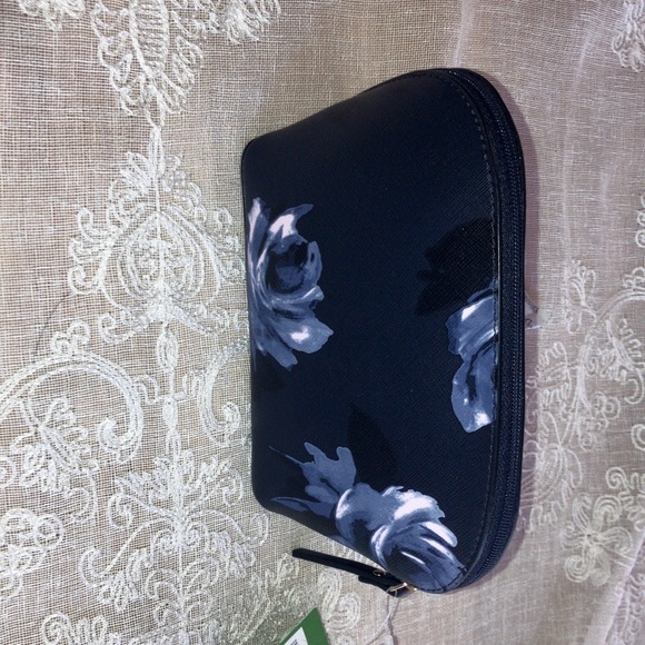 Kate Spade Navy and Gray Floral Cosmetic Bag - Picture 5 of 6